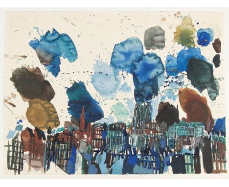 GUSTAV HESSING* (Czernowitz 1909 - 1981 Wien)Stadtansicht, 1963Gouache und Bleistift/Papier, 48 × 64,3 cmsigniert G Hessing, 