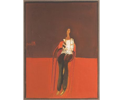 GISELBERT HOKE* (Warnsdorf 1927 - 2015 Klagenfurt)Sitzende, 1979Gouache/Papier, 65 × 48,5 cmsigniert Hoke, datiert 11.6.1979S
