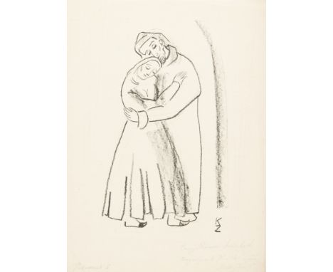 KATHARINA ZIRNER (Wien 1890 - 1927 Kasauli)UmarmungLithografie/Papier, 42 × 30,5 cmmonogrammiert im Druck KZsigniert Katharin