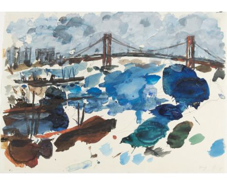 GUSTAV HESSING* (Czernowitz 1909 - 1981 Wien)Brooklyn Bridge, 1965Gouache und Bleistift/Papier, 48 × 65 cmsigniert G Hessing,