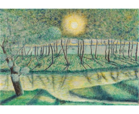 ERWIN DOMINIK OSEN* (Wien 1891 - 1970 Dortmund)Donauinsel bei Klosterneuburg, nach 1934Öl/Leinwand, 35,5 × 50,5 cmsigniert Er