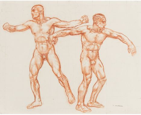 ALBERT JANESCH* (Wien 1889 - 1973 Wien)DiskuswerferRötel/Papier, 49,5 × 62,5signiert A. Janeschauf Deckblatt beschriftet Disk
