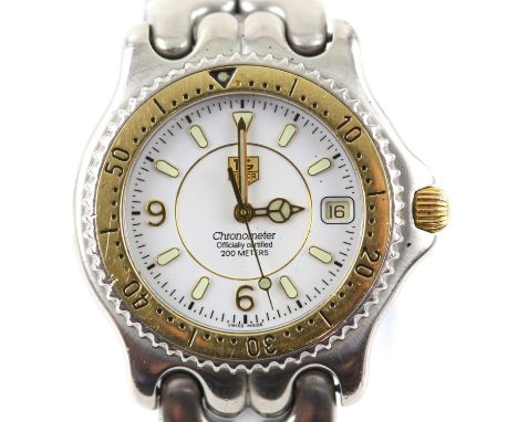 Tag Heuer A Gentleman's Reference S87.006 E stainless steel chronometer wristwatch, the signed white dial with luminous hour 