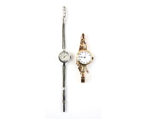 Two ladies' watches, including a Garrard wristwatch, with a silvered dial with baton and Arabic numerals, manual wind movemen