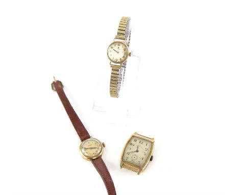 Omega, a Ladies gold wristwatch, the signed white enamel dial with Arabic numeral hour markers, fitted with a Calibre 620 17 