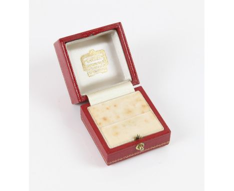 A  empty vintage Cartier ring box, red and gilt outside detailing, measures 5.0 x 4.9 x 4.5cmCondition Report:  Gross weight 