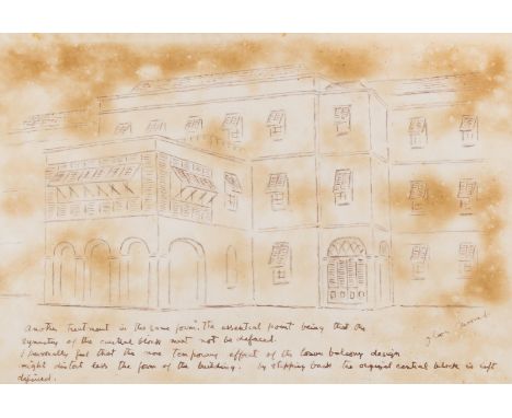 Barbados.- Messel (Oliver, artist and stage designer, 1904-78) 4 pen and ink designs with manuscript notes and 2 drawings for