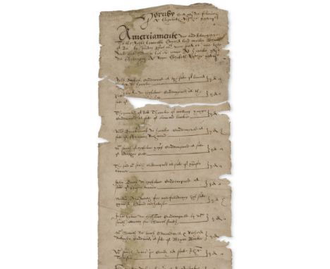 Elizabethan Court Roll.- Hornby, Lancashire.- Parker (Edward, twelfth Baron Morley, one of the peers who sat in judgment on M