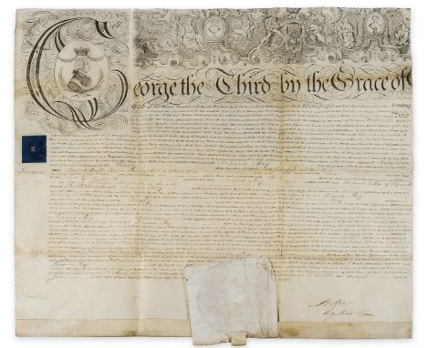George III (KIng of the United Kingdom of Great Britain and Ireland, and King of Hanover, 1738-1820) Letter of Marque issued 