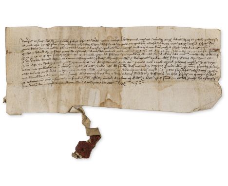 Medieval Welsh Divorce.- Record by Lewis Myvot, Bachelor of Canon &amp; Civil Law and ?commissary in Powys and the March, in 