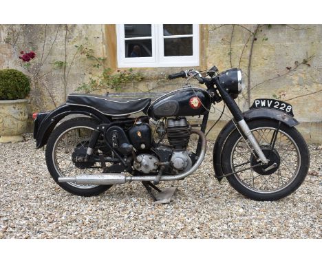 A 1957 BSA C12 project, registration number PWV 229, frame number EC1216769, engine number BC11641149, black. This C12 comes 
