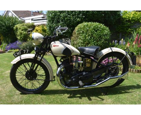 A 1932 Calthorpe Ivory Junior 350, registration number EMF 77, frame number K22  100, engine number K22 172, ivory. New for 1