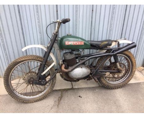 A circa 1962 Greeves twinshock scrambler, unregistered, frame number 222D/ 1457, engine number 32DC105, green. This intriguin
