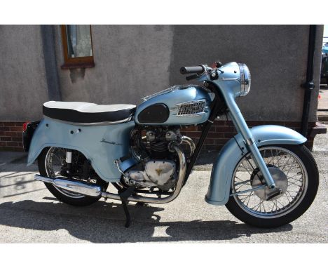 A 1961 Triumph Twenty One 3TA, registration number 489 XUT, frame number 3TAH20078, engine number 3TAH20078, blue. This charm