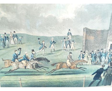 After James Pollard - a 19th century print of G. Osbaldeston Esquire Extraordinary Match of 200 miles against time, mounted a