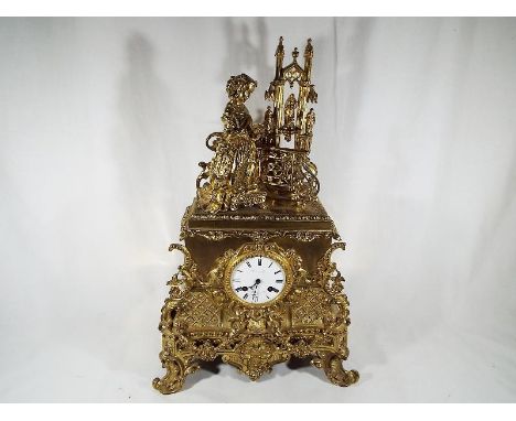 An Ormolu French mantel clock, early 19th Century With a 8cm white dial signed Richond Fabt Boult Montmartre No: 17 A Paris, 