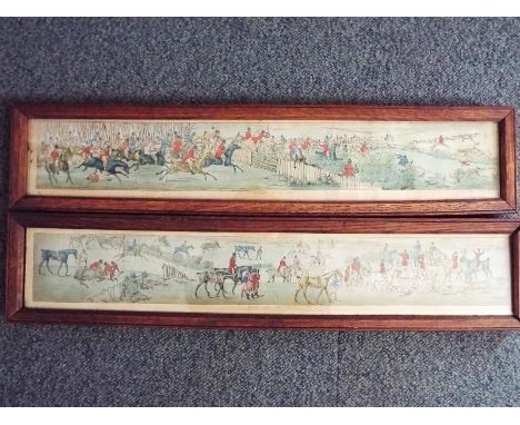 A pair of early 20th century prints depicting hunting scenes, entitled A Struggle for a Start and Death and The Doctor, each 