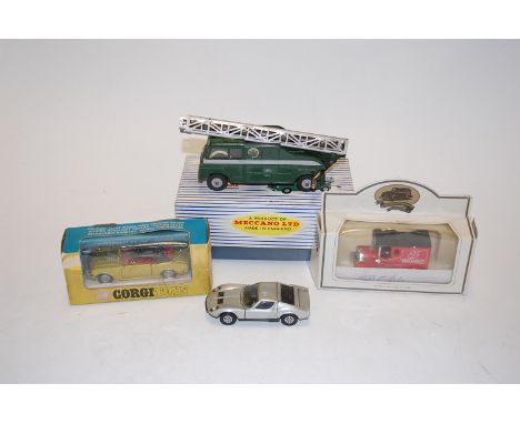 A collection of mixed diecast to include a boxed Dinky Toys 969 BBC TV Extending Mast vehicle, a Corgi boxed Chevrolet SS350 