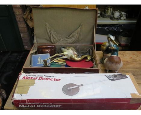 SUNDRY LOT INCLUDING DRAWING EQUIPMENT, CAMERA, METAL DETECTOR AND CERAMICS 