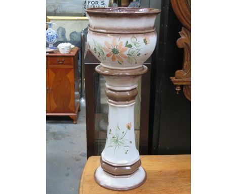CERAMIC JARDINIERE ON STAND 