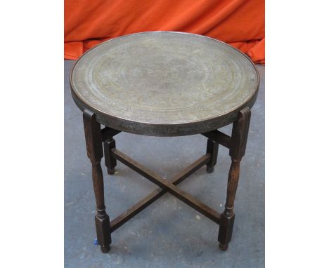 BRASS TOPPED FOLDING CAIRO TABLE 