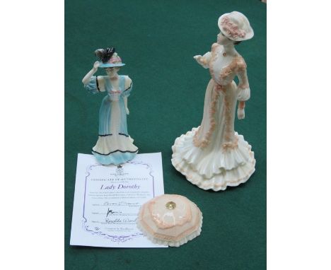 ROYAL WORCESTER FIGURE- LADY DOROTHY, AND COALPORT FIGURE- SOPHIE 