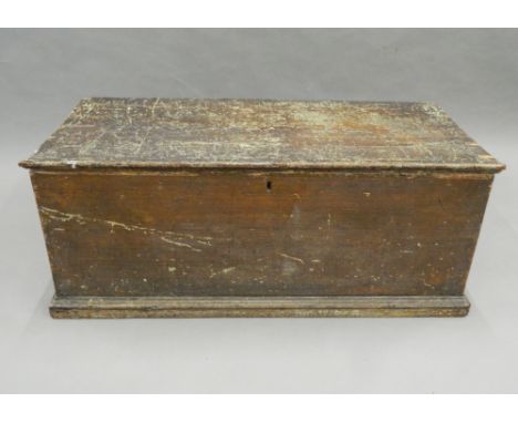 A Victorian painted pine trunk. 104 cm wide.