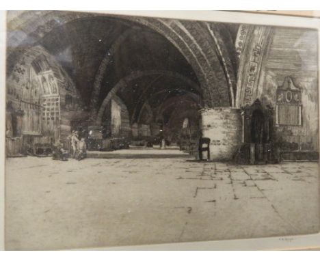 A lithographic print of Beccles Church; together with another lithographic print of a Church Interior, both framed and glazed