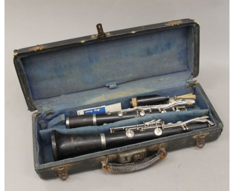 A cased Boosey and Hawkes clarinet