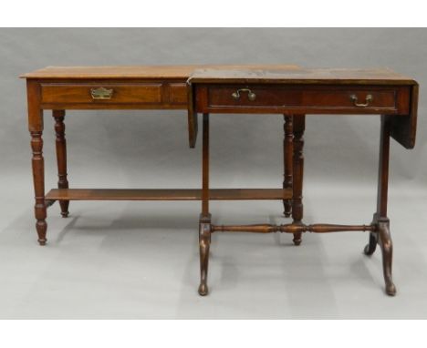 A Victorian side table and a sofa table. Side table 113 cm wide.