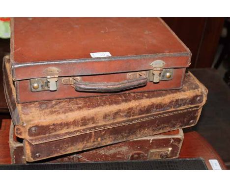 UKELELE IN CASEalong with three vintage leather briefcases