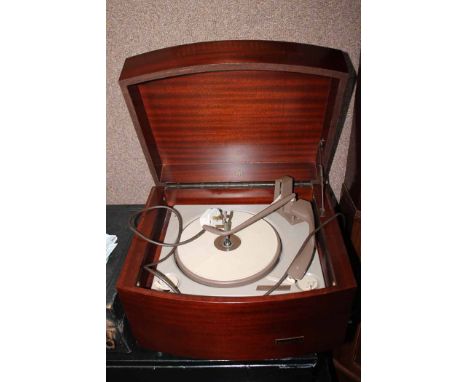 MAHOGANY CASED MONARCH RECORD PLAYERtogether with a Dulcetta record player (2) 