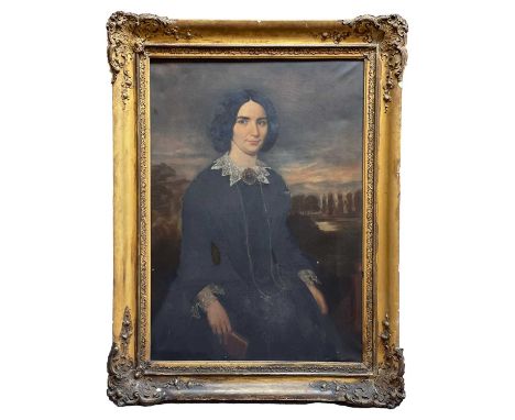 19TH C. PROVINCIAL SCHOOL, oil on canvas - portrait of a lady in black, 100 x 71cmsProvenance: remained in Bristol family pos