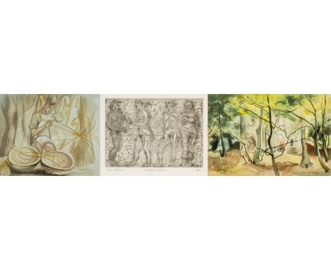 ‡ ERIC MALTHOUSE (British 1914-1997) three studies - limited edition (3/20) aquatint etching - Greek mythological figures, en