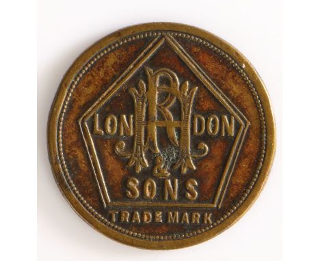 British Token, copper four shillings, R Hovendon &amp; Sons, RH &amp; SONS LONDON TRADE MARK, the reverse No 4D