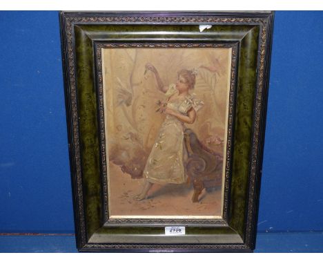 An 18th century Oil on panel of a Lady, signed R. Lavarllon, dated 1799.