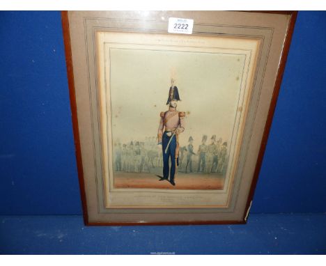 A framed and mounted Print titled 'Officers of The British Army No. 30 Dragoon Guards'.