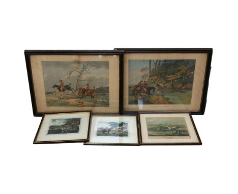 A group of Vintage framed prints, all associated with various hunting scenes, many hare hunting, fox hunting etc, generally u
