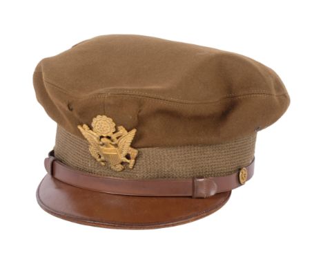 An American crusher cap and badge, maker's marks for Cavanagh, and a card named to Lieutenant Colonel was Major Mayo A Darlin
