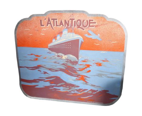 Paul Vallier, France, 2 1930s' pochoir prints for L'Atlantique  stem liner, both laid on paper and linen backed, image 29 x 3