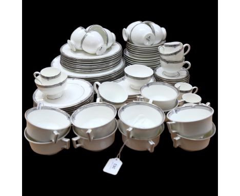 Wedgwood Amherst pattern, a large tea, coffee and dinner service, this is a part service only with varying numbers of each it