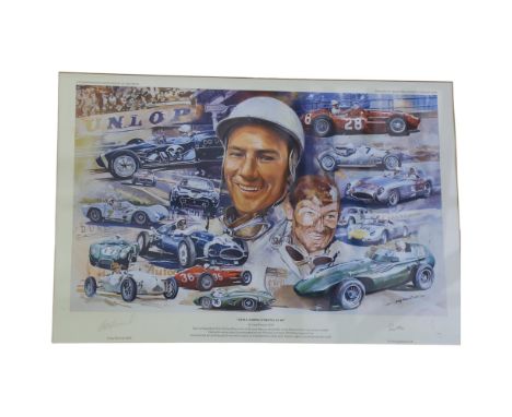 FORMULA 1 INTEREST - a limited edition print by Craig Warwick AFAS, "still going strong at 80", a tribute to Sir Stirling Mos