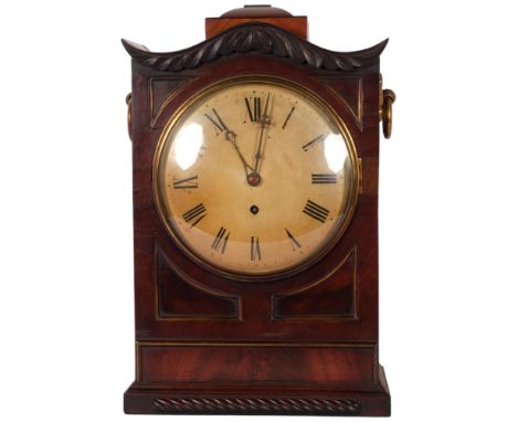 A Regency mahogany-cased 8-day bracket clock, single fusee movement, case height 45cm, complete with key and pendulum (not cu