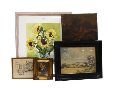 A group of various pictures and prints, including 2 framed prints entitled Steeple Chase, from the painting by Sir John Dean 