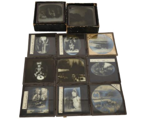 3 boxes of Victorian magic lantern slides, all Indian related, subjects to include Allahabab, Darjeeling railway, Nepalese Pr