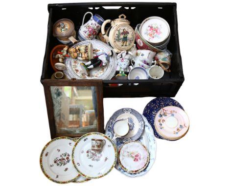 A large quantity of various plates, cups, saucers, etc (boxful) 