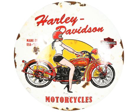 A reproduction Harley-Davidson Motorcycles advertising sign, 29cm 