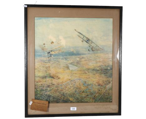 "The Ypres Salient", a framed print taken from the watercolour drawing by W.L. Wyllie (5th July 1851 - 6th April 1931), 72cm 