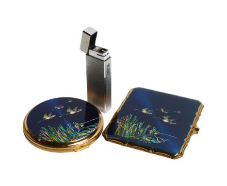 A Maruman IC-501 lighter, in associated presentation pack, and a Stratton cigarette case, and a Stratton compact, both with f