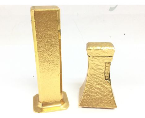 A Dunhill tall boy lighter and one other Dunhill lighter. Postage category A